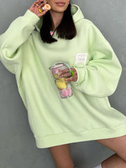 Loose Solid Color Sweatshirt