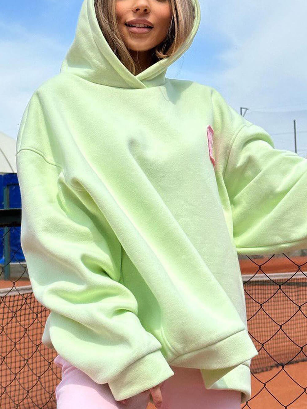 Loose Solid Color Sweatshirt