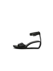 JadyRose | Elevator Heel Genuine Leather Black Ankle Strap