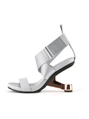 JADY ROSE | KORI CROSS STRAP OPEN TOE HEELED SANDAL- SILVER