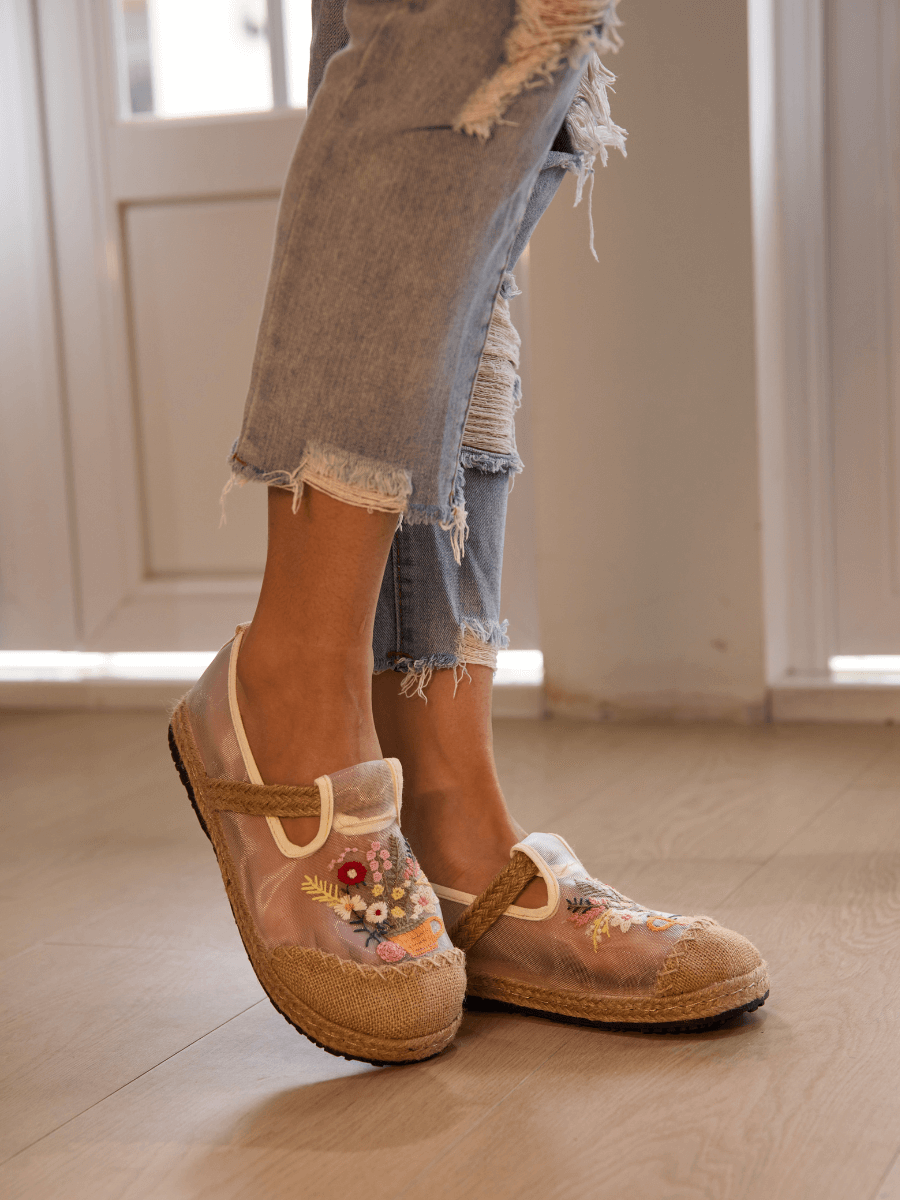 Cactus Rose | Gracelynn Floral Embroidered Mesh Loafer