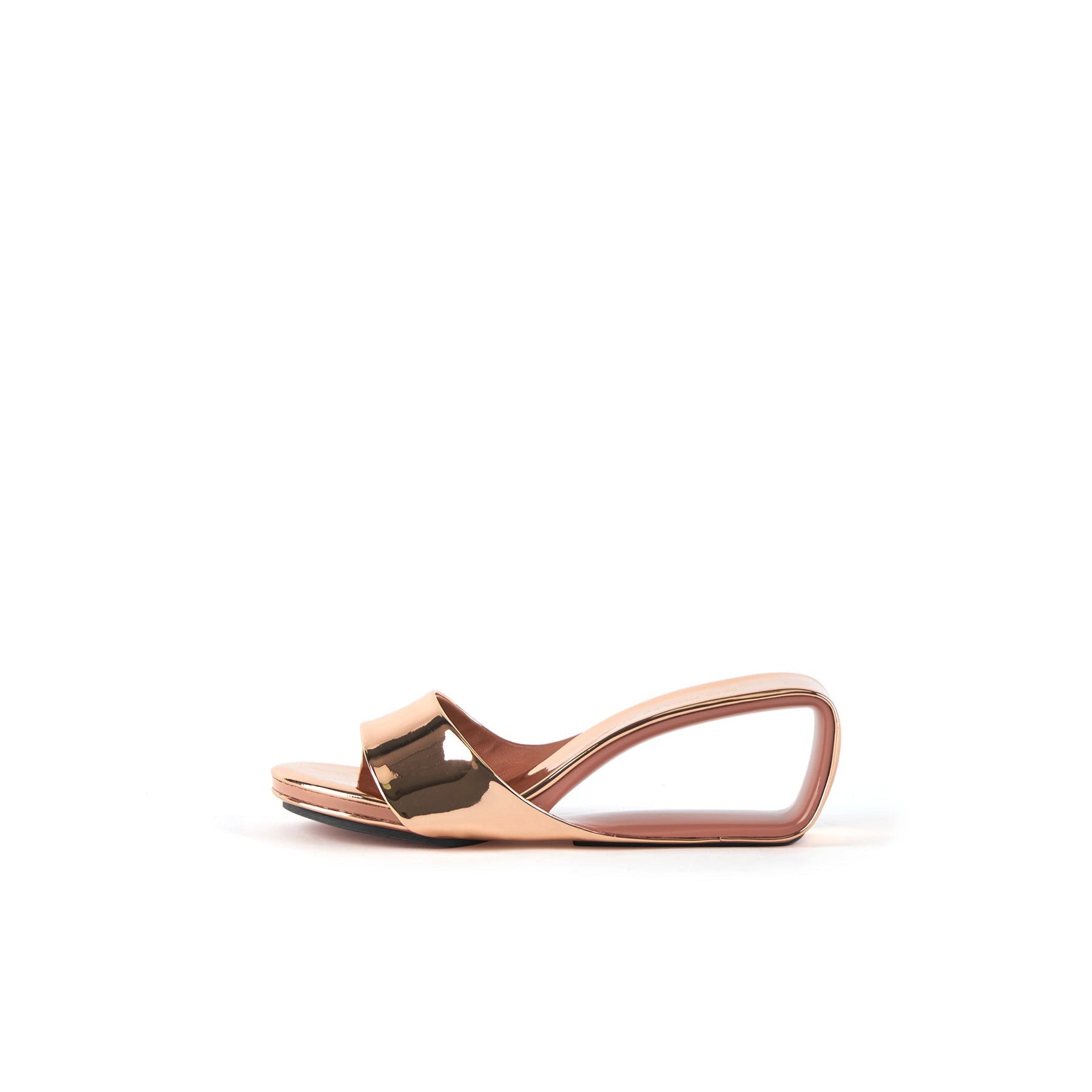 Jady Rose | In Your Court Leather Slides - Rose Gold