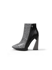 JadyRose | Sky High Genuine Leather Heel Boot - Grey