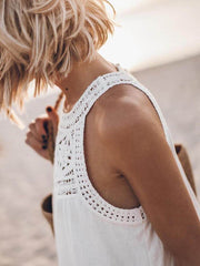 Amelia - Boho White Lace Mini Dress