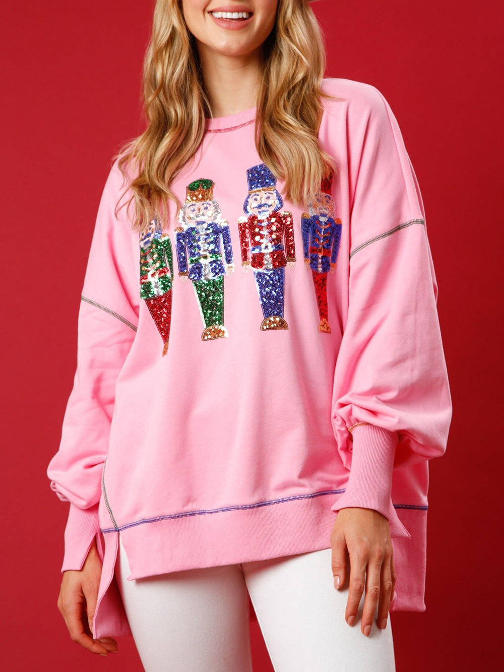 Sequin Nutcracker French Terry Sweatshirt