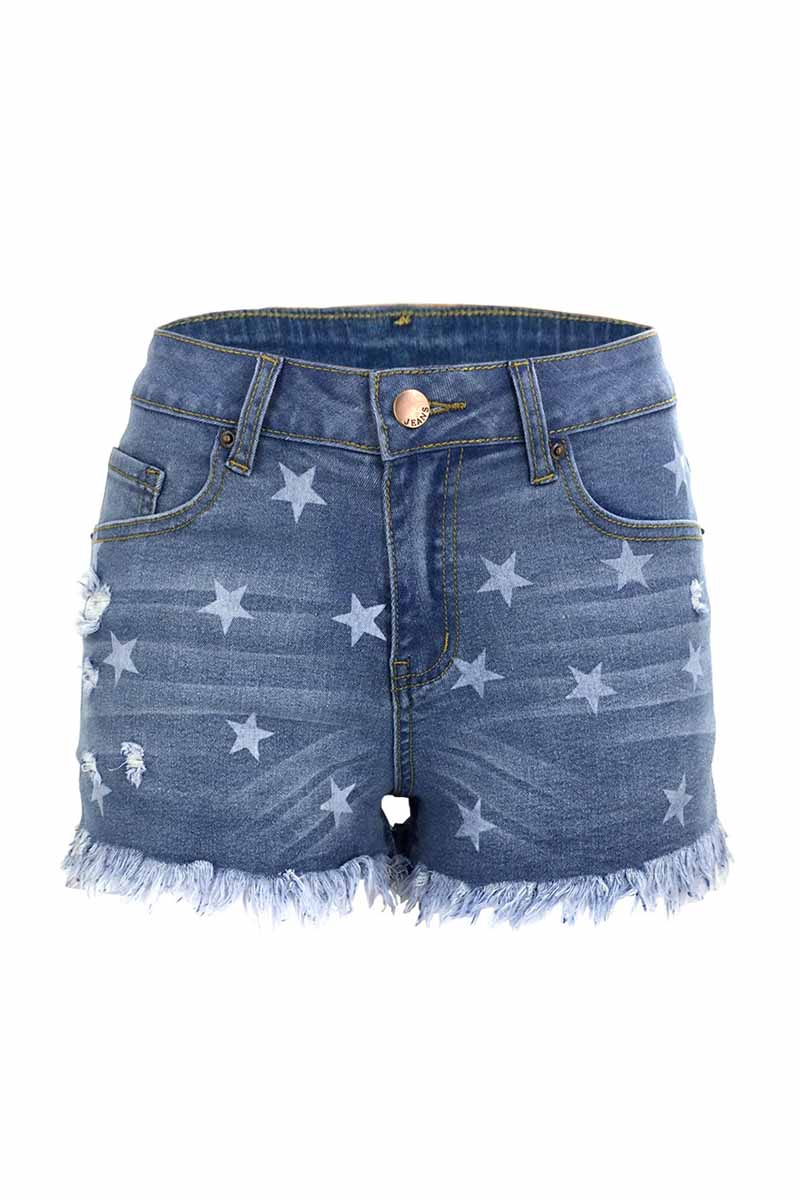 Chicindress Cute Star Denim Shorts