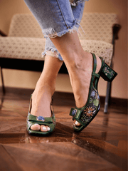 Soffia | Gracelynn Floral Embossed Slingback Sandals