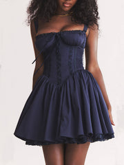 French Navy Corset Mini Dress