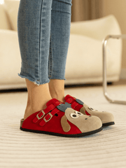 Maibulun | Moo Moo Baa Baa Double Strap Suede Clog - Red