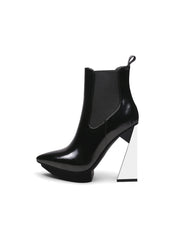 JadyRose | Mirror Triangle Heel Genuine Leather Chelsea Boot