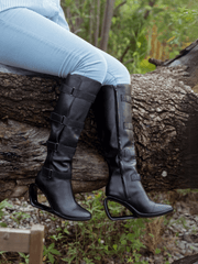 Jady Rose | Balen Elevator Heel Knee High Leather Boots