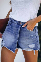 Chicindress Ripped & Repaired Denim Shorts