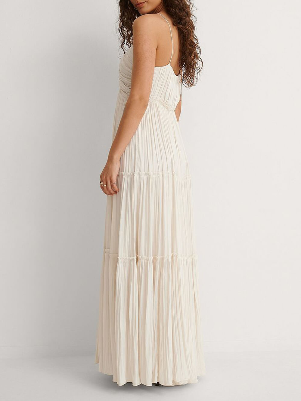 Unique Pleated Wave Maxi Dress