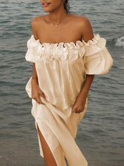 Sardinia - Off Shoulder Ruffle Midi Dress