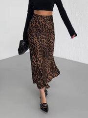 Elegant Unique Leopard Print Hip Skirt