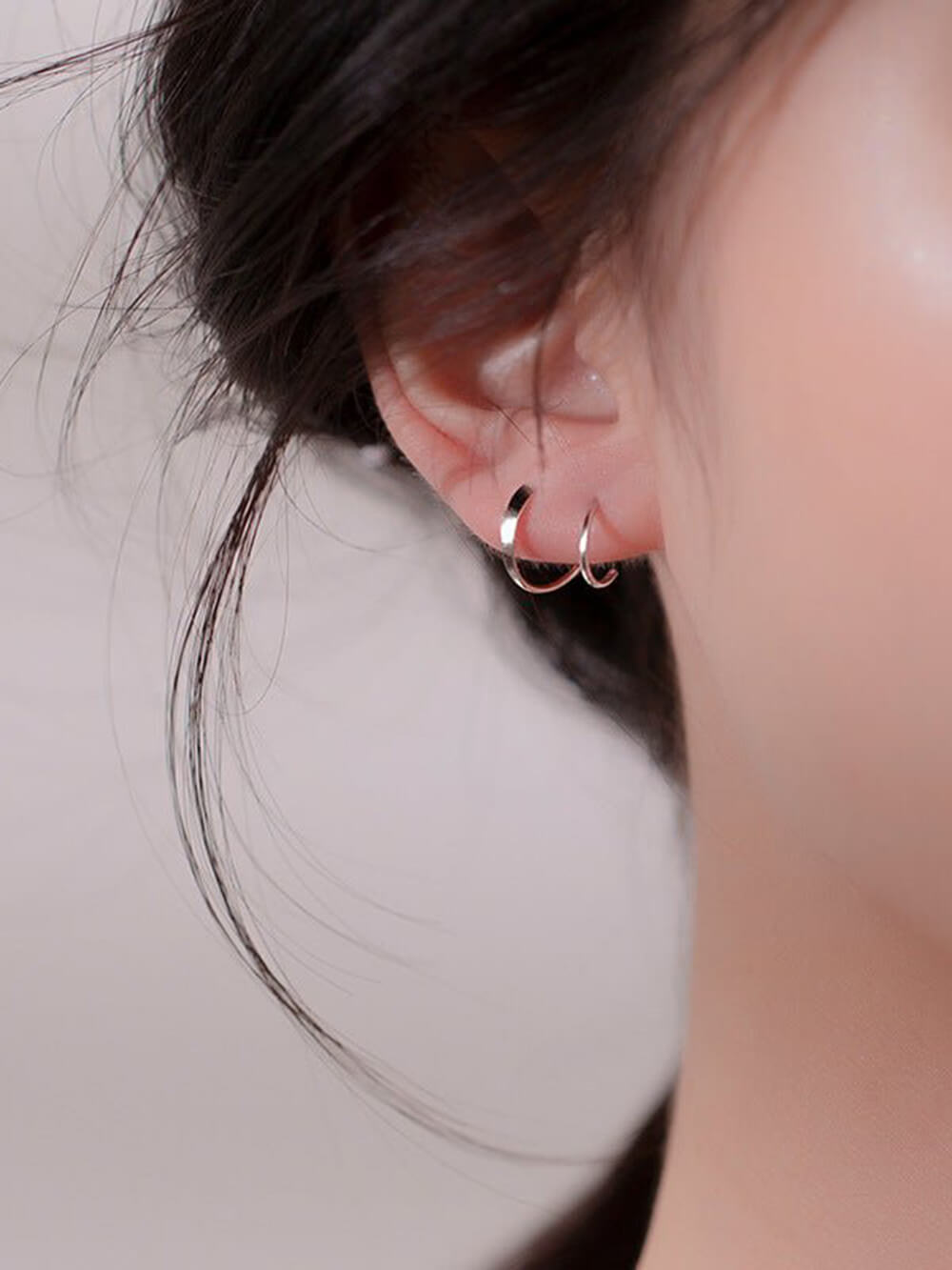 S925 Minimal Spiral Hoop Twist Earrings