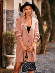 Crowley Relaxed Button Front Cardigan - Dusty Pink