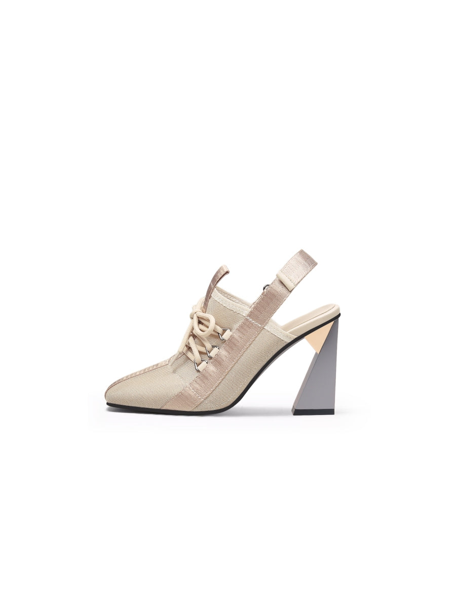 JADYROSE | CHAMPAGNE MESH UPPER SLINGBACK HEEL