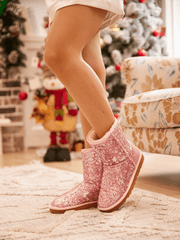 Smaibulun Ugg | Dallas Glam Sequin Shearling Boots - Pink