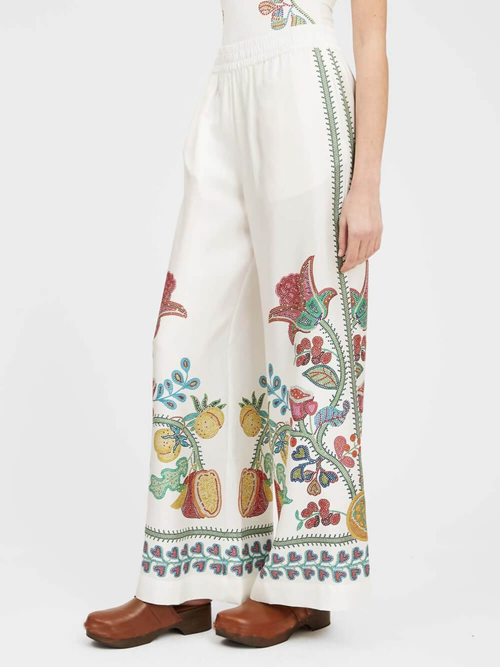 Exquisite Ebony Oversized Loose Print Pocket Elastic Wide Leg Pants