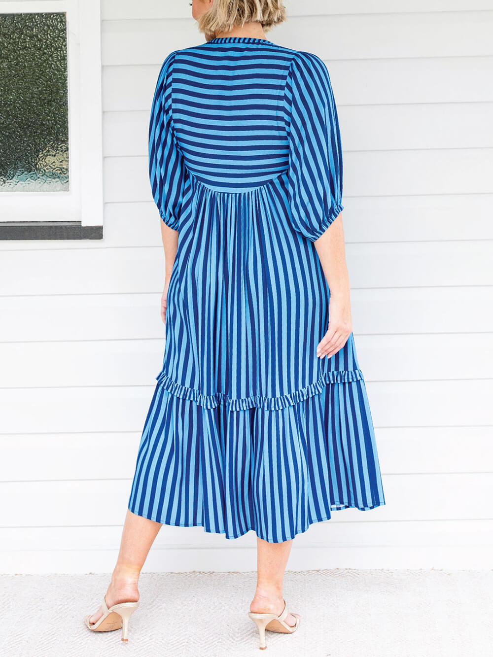 Wonderful Stripe Print Midi Dress