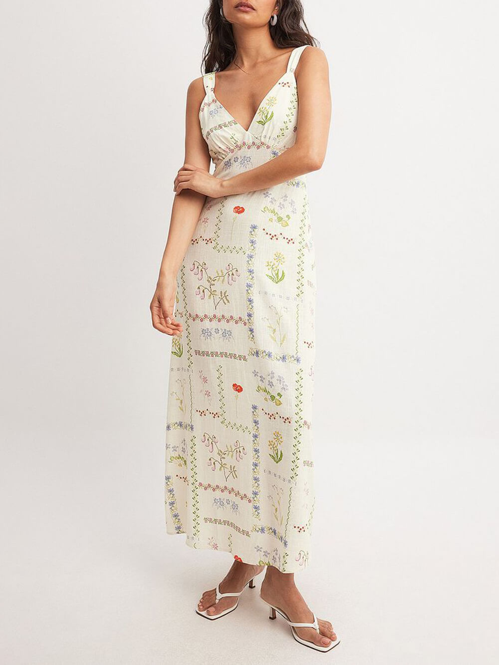 Ethnic Unique Print A-Line Maxi Dress