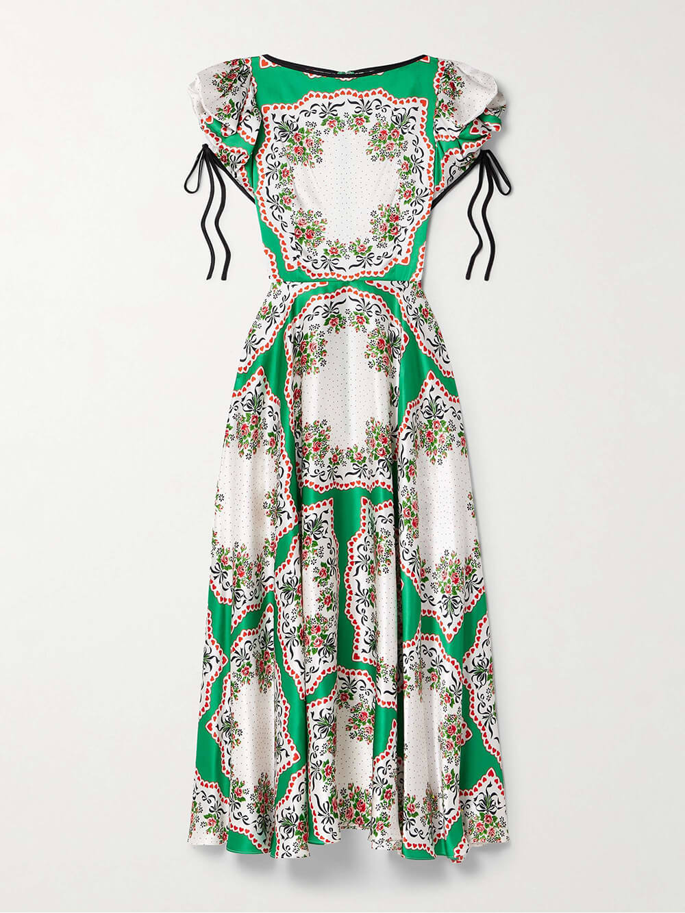 Unique Ethnic Print Puff Sleeve Midi Dress