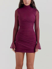 Mulberry Gathered Mini Dress