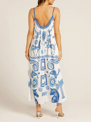 Embrace Summer Baroque Ethnic Print Maxi Dress