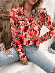 Aries Floral Button Up Blouse