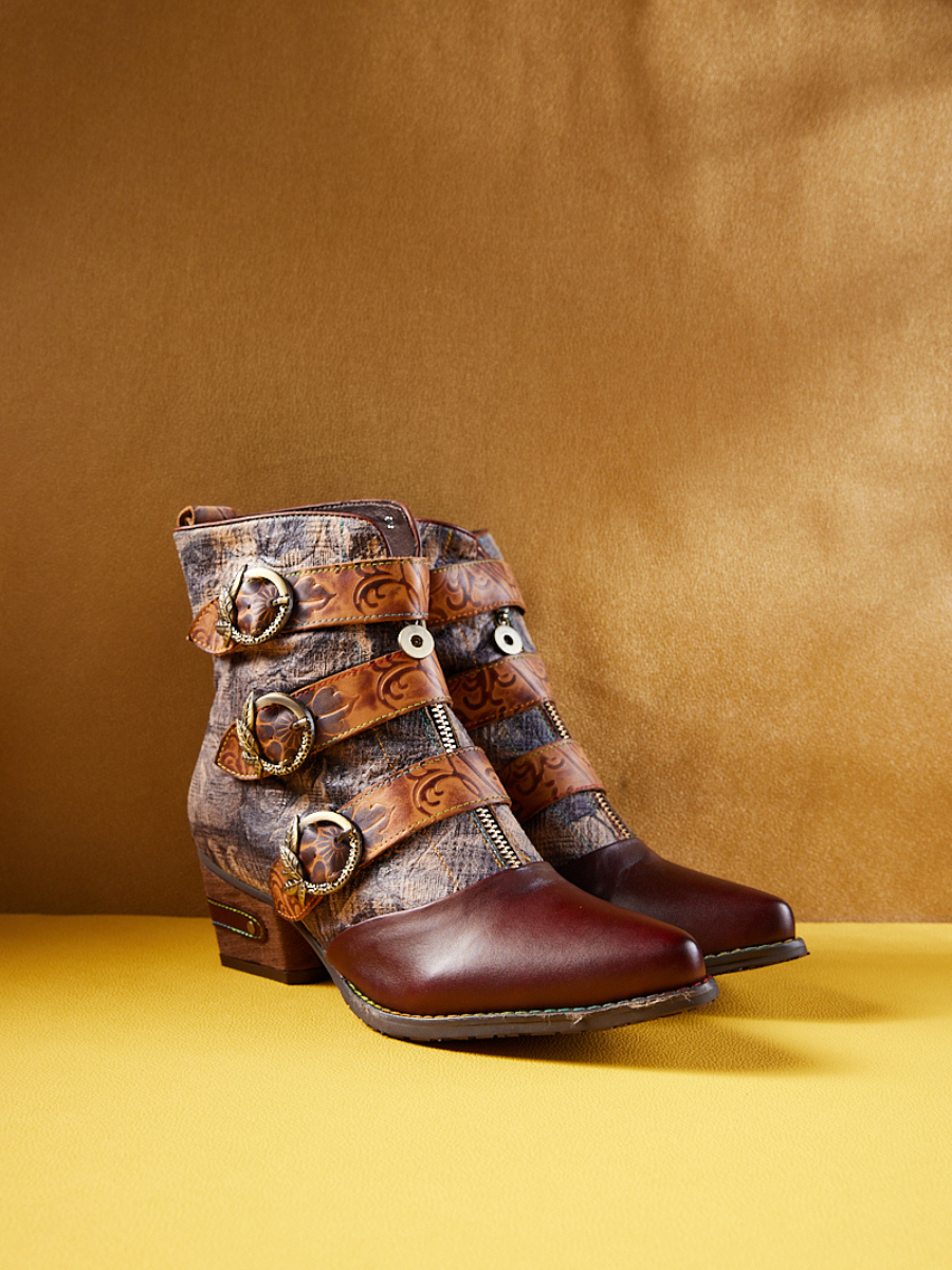 Soffia | Twilight Dusk Leather Moto Boots