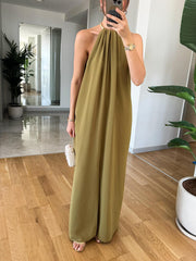 Classic Halter Neckline Maxi Dress