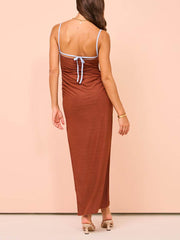 Savannah-Breeze Open-Back Maxi Dress