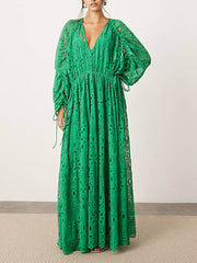 Extreme Gathered Waist Maxi Dress