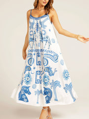 Embrace Summer Baroque Ethnic Print Maxi Dress