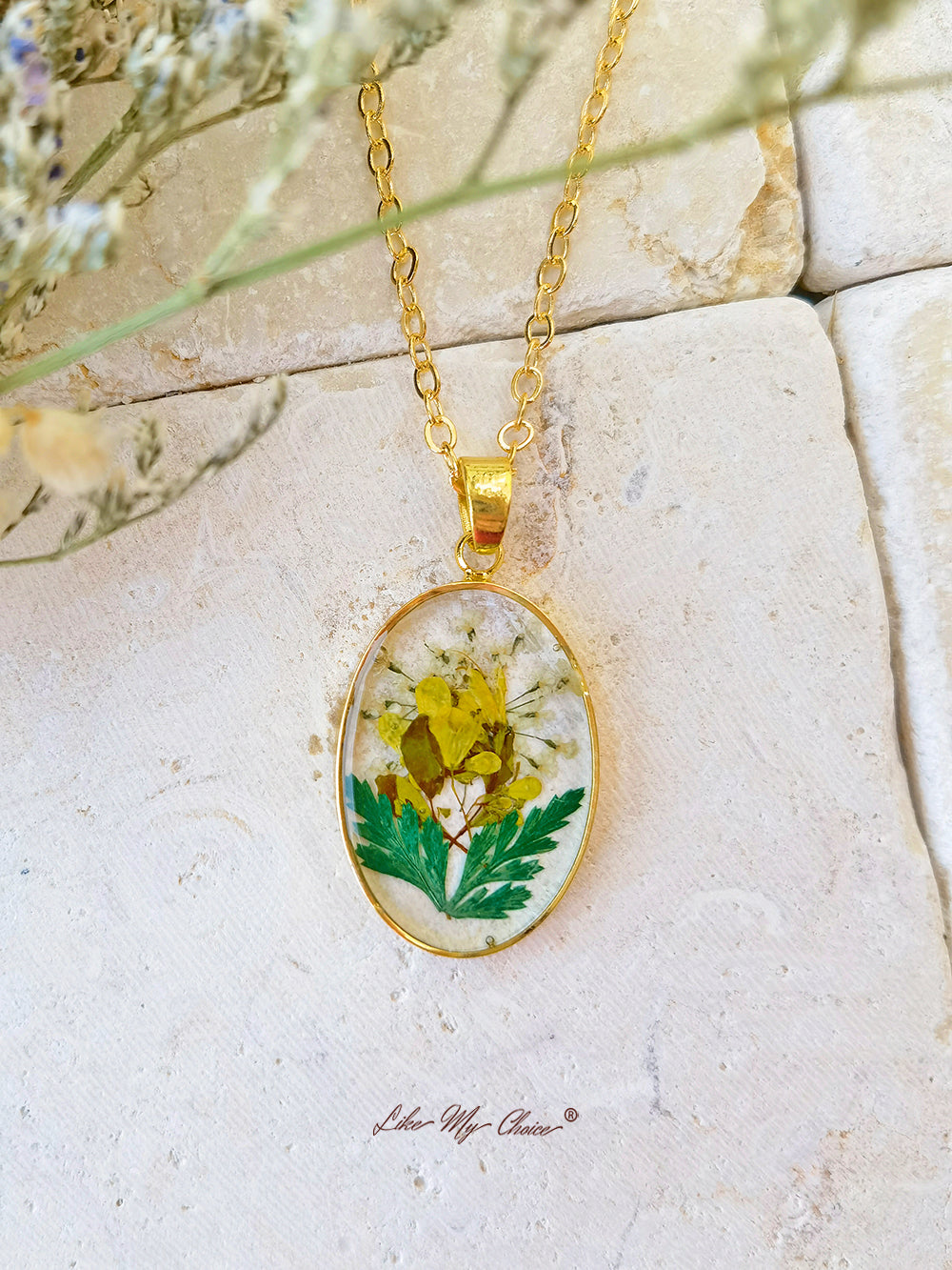 Handmade Bouquet Personalized Pendant Necklace