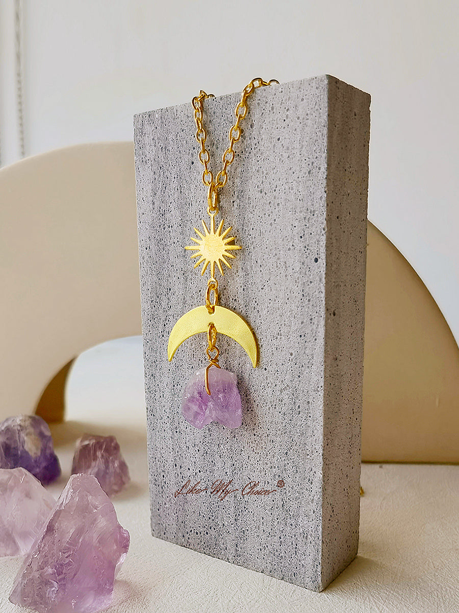 Crescent Moon Amethyst Necklace