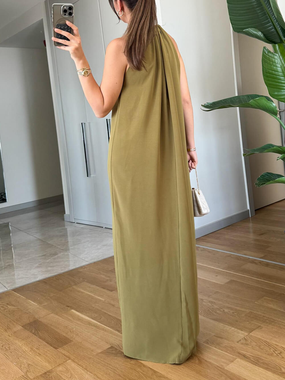 Classic Halter Neckline Maxi Dress