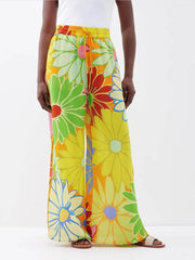 Fashion Floral Print Loose Wide Leg Pant