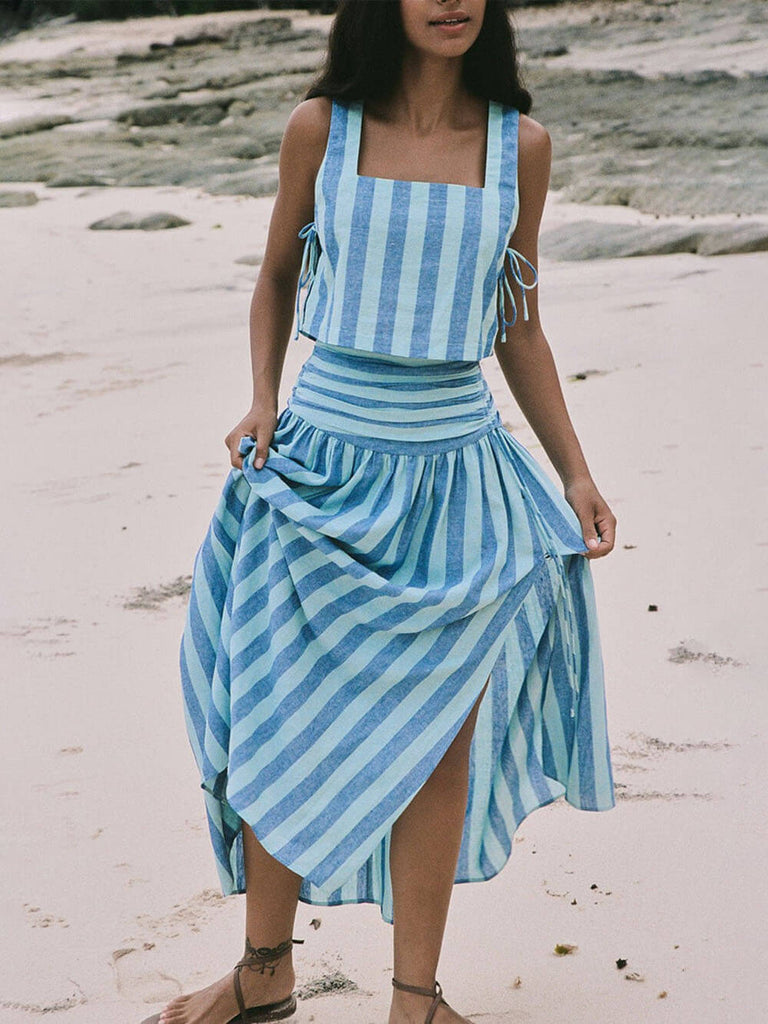 Geneve striped skirt