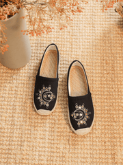 Cactus Rose | Solana Linen Espadrilles - Black