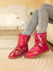 Smaibulun Ugg | Dallas Glam Sequin Shearling Boots - Rose Pink