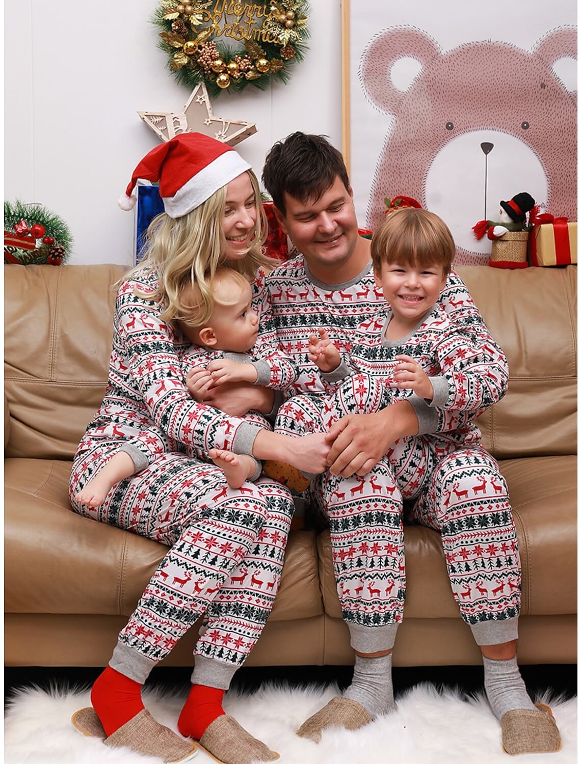 Christmas Snowflake Trees Family Pajamas Sets