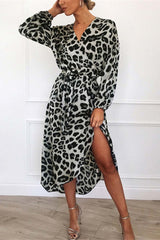 Chicindress V Neck Sexy Leopard Dress(4 Colors)