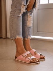 Maibulun | Signature Double Strap Footbed Sandal - Pink