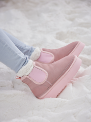 Smaibulun Ugg | Chelsea On The Land Suede Shearling Boots - Baby Pink