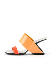 JADY ROSE | THE JUICY TOPIC LEATHER HEEL SANDAL - ORANGE