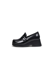 JADYROSE | BLACK GLOSSY LEATHER PLATFORM LOAFER