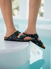 MAIBULUN | Graylynn Floral Printed Footbed Sandal