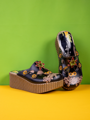 Soffia | Timeless Beauty Floral Embossed Leather Platform Clog